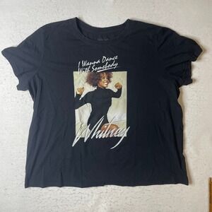 Whitney Houston I Wanna Dance With Somebody Graphic T-Shirt Black 4X Mens Womens